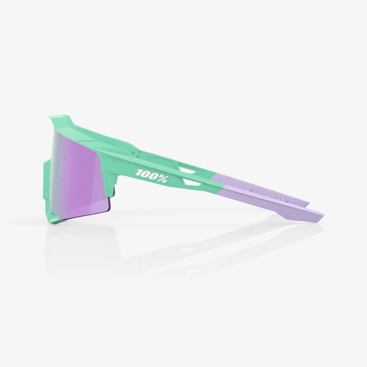 Shop 100% Speedcraft Sunglasses Soft Tact Mint - HiPER Lavender Mirror Lens