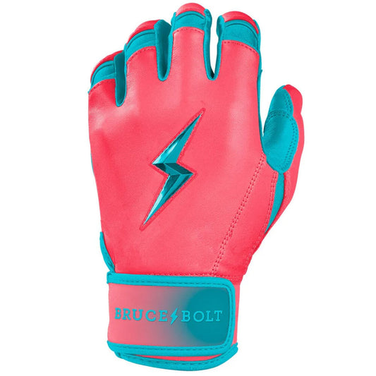 Bruce Bolt Max Clark Signature Series Short Cuff Batting Gloves: Pink / Teal