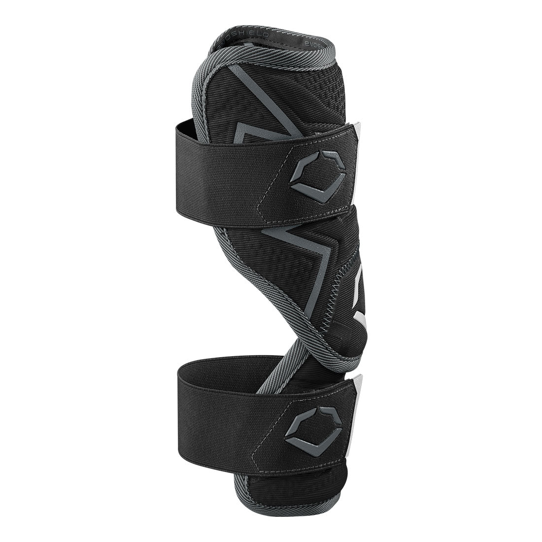 Side View of a black Evoshield Pro-SRZ 3.0 Batter's Two-Piece Elbow Guard