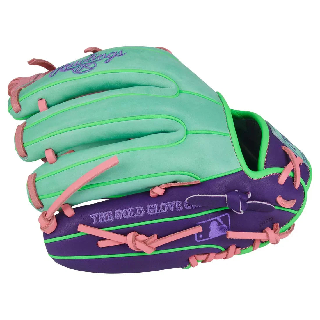 Rawlings Heart of the Hide PROR314U-2M 11.5" Infield Baseball Glove – Pink/Teal/Purple, I-Web, R2G quick break-in