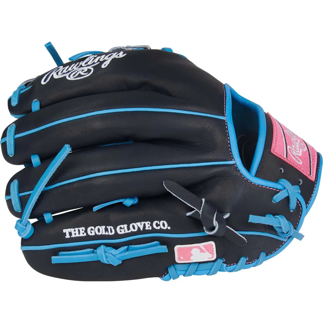 Rawlings Heart of the Hide PROR205-2CBN 11.75" Infield Glove – Blue/Pink/Black, I-Web