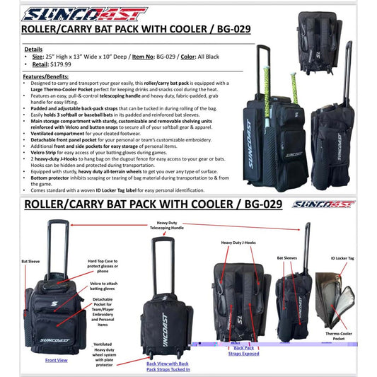 Suncoast Roller/Carry Bat Pack with Cooler: BG-029