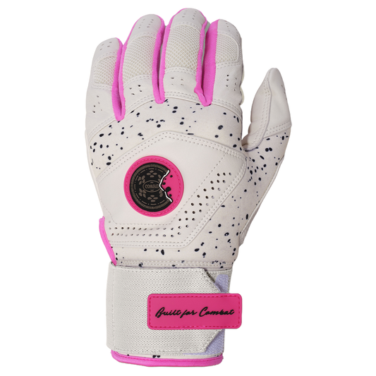 COMBAT MFG Cookie Jar Long Strap Batting Gloves: White