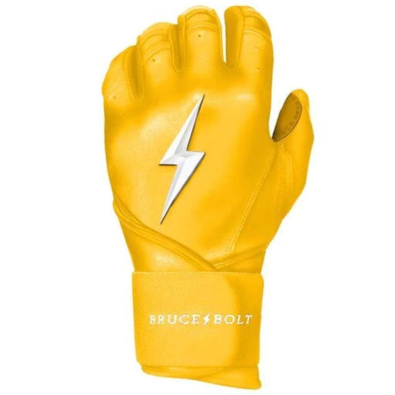 Bruce Bolt PREMIUM PRO Long Cuff Batting Gloves Yellow HB Sports HB