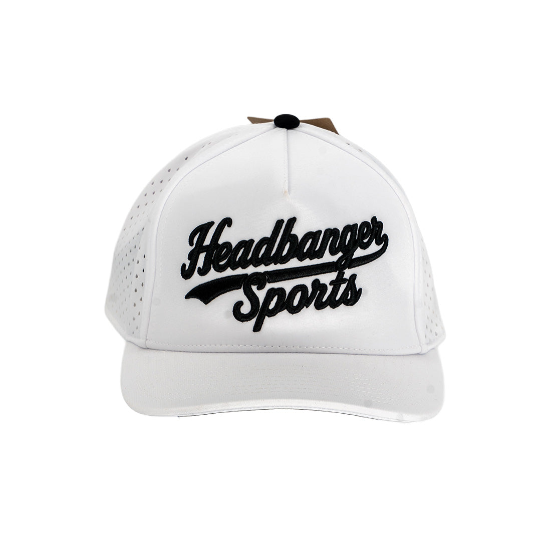 - Headbanger Sports Script 5-Panel Snapback Hat with raised 3D embroidery
