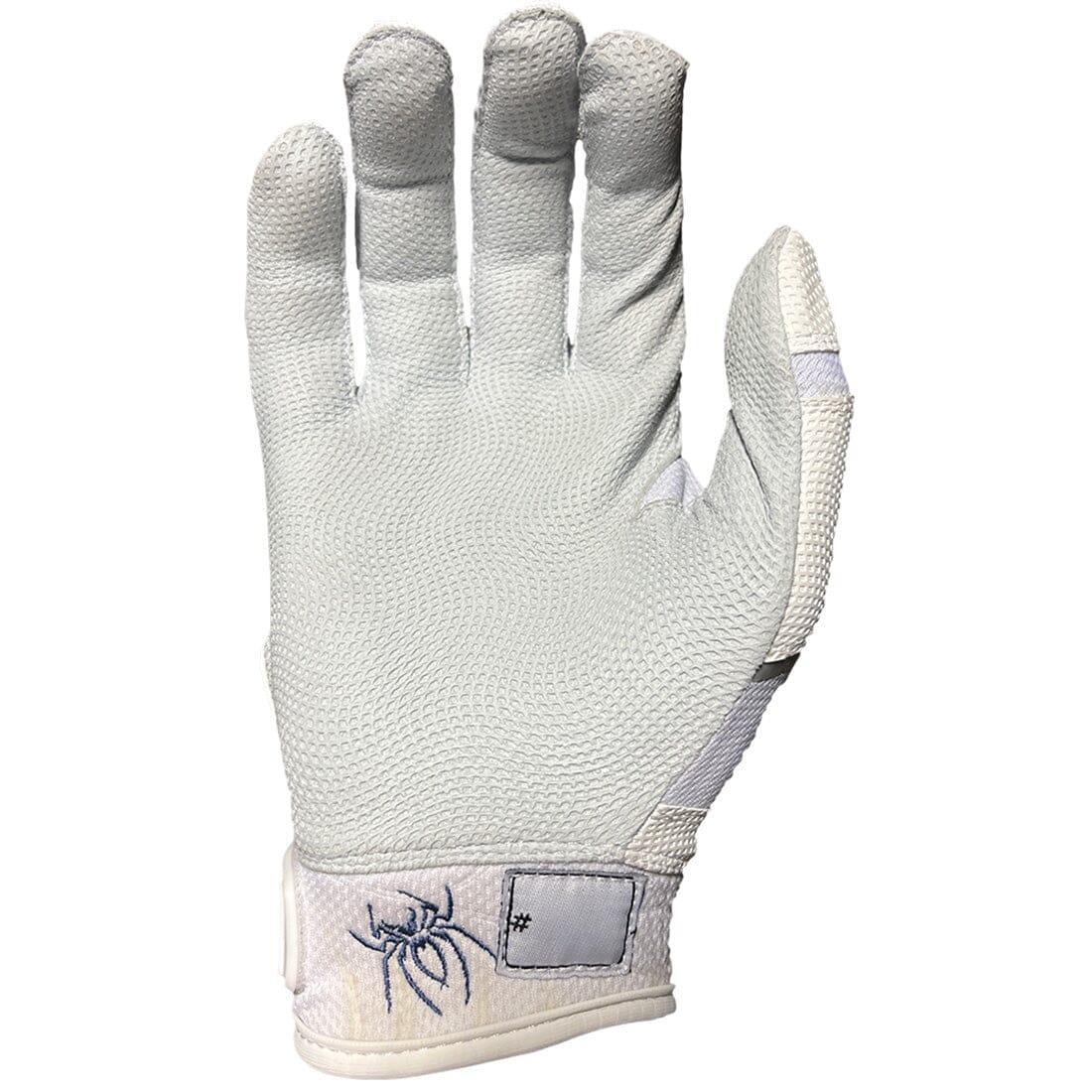 2023 Spiderz Pro Model Batting Gloves: White/Black/Silver