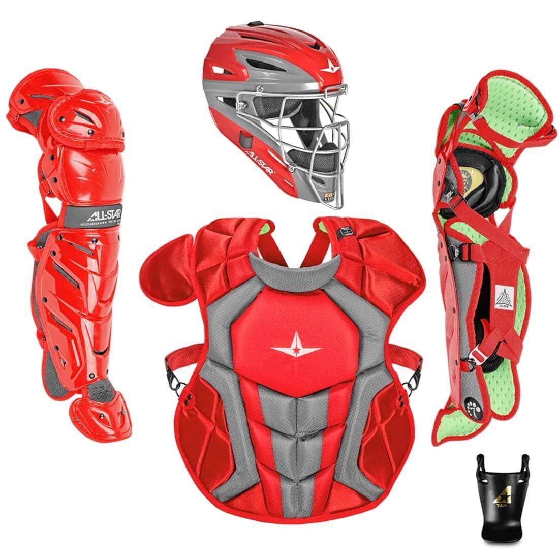 Shop the All-Star S7 Axis Elite (Ages 12-16) Catcher's Kit NOCSAE Approved: CKCC1216S7X at Headbanger Sports Scarlett Red
