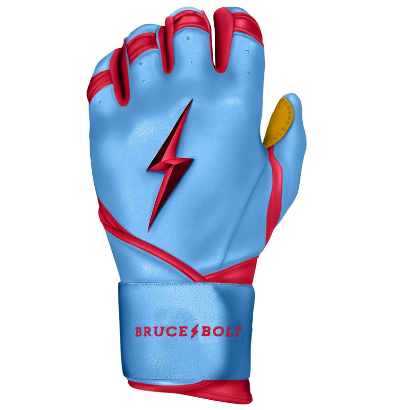Bruce Bolt PREMIUM PRO BADER Series Long Cuff Batting Gloves Baby Blue