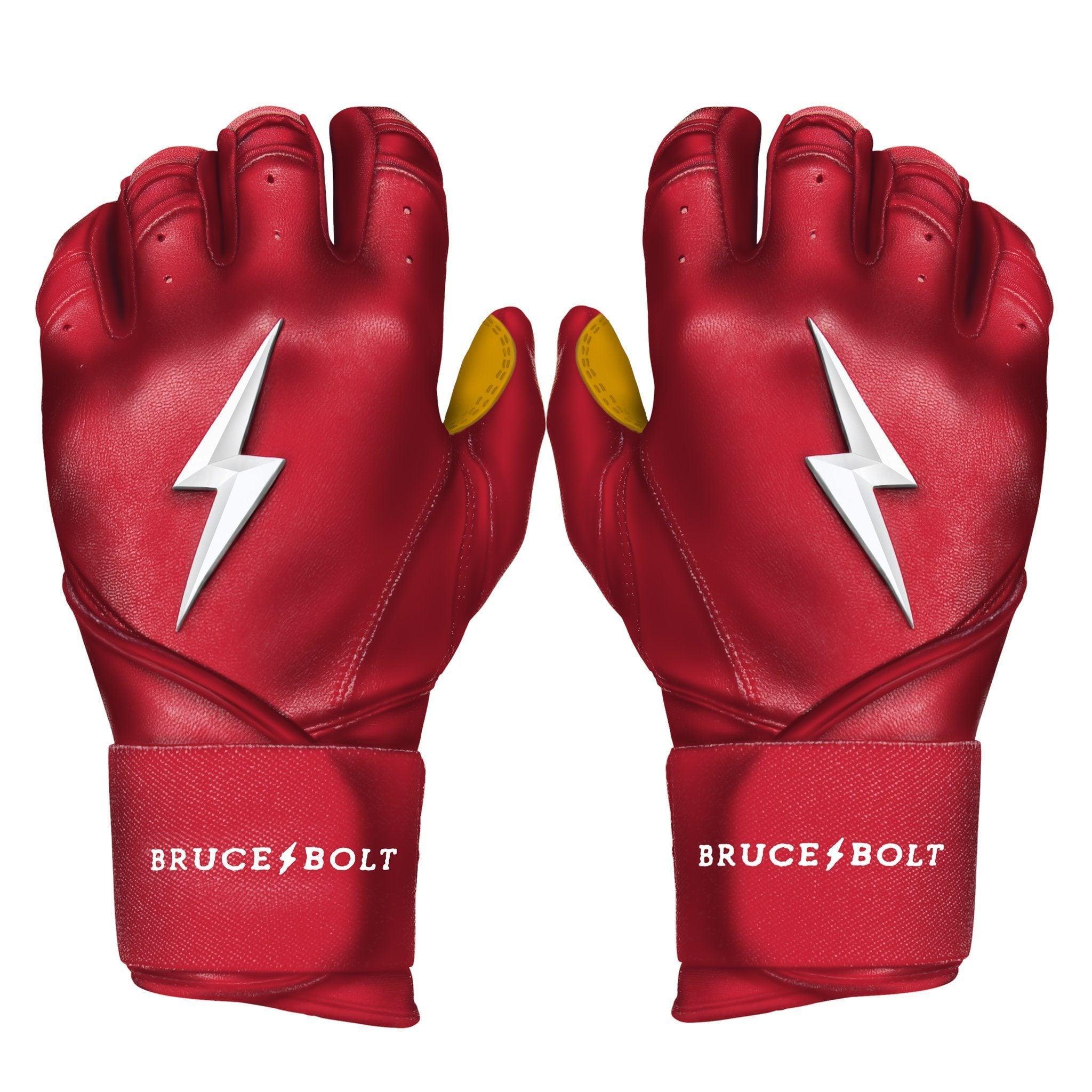 Bruce Bolt PREMIUM PRO Long Cuff Batting Gloves: Red – HB Sports Inc.
