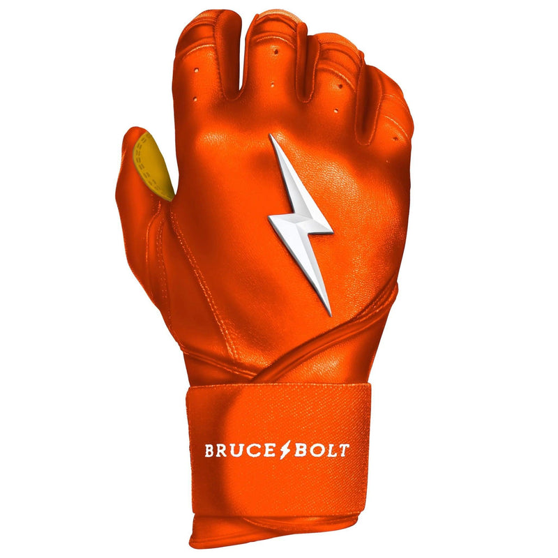 Bruce Bolt PREMIUM PRO Long Cuff Batting Gloves Orange HB Sports HB