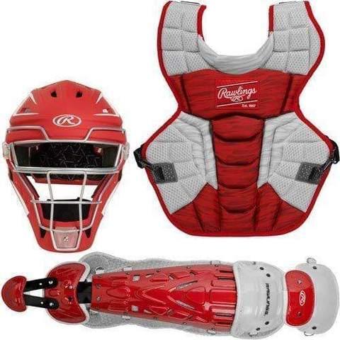 Rawlings Youth Scarlet/White VELO 2.0 Catcher's Gear Box Set: CSV2Y-S/W-I5