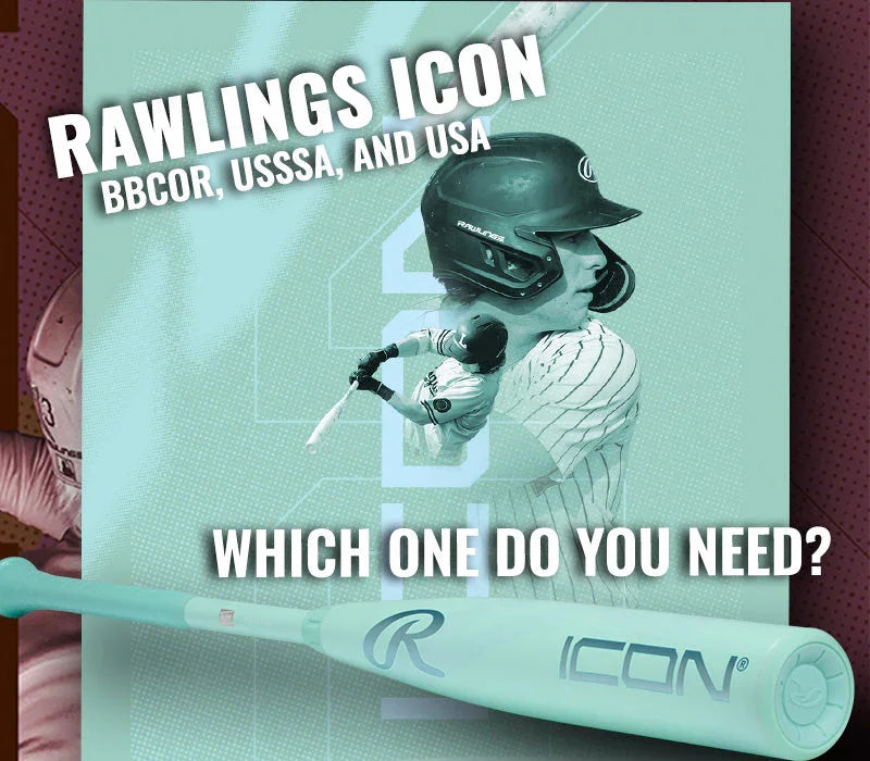 The 2026 Rawlings Icon Line: BBCOR vs USSSA vs USA