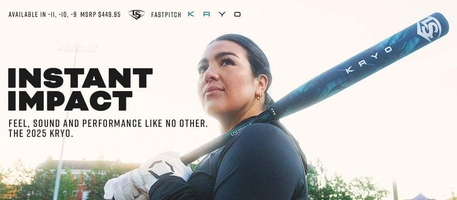 Shop the 2025 Louisville Slugger Kryo Fastpitch Softball Bat here at Headbanger Sports