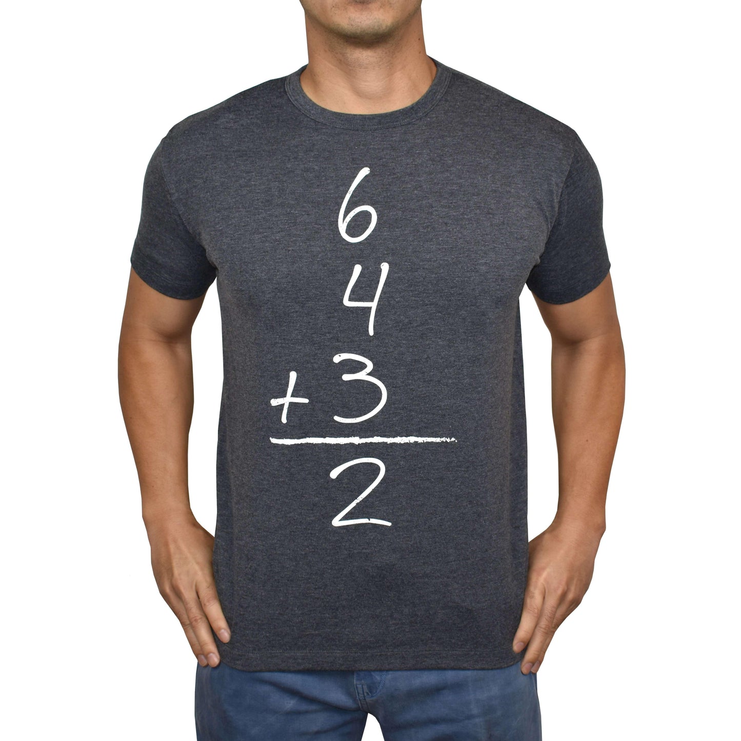 Baseballism Gray t-shirt with a mathematical equation design for a double play. 