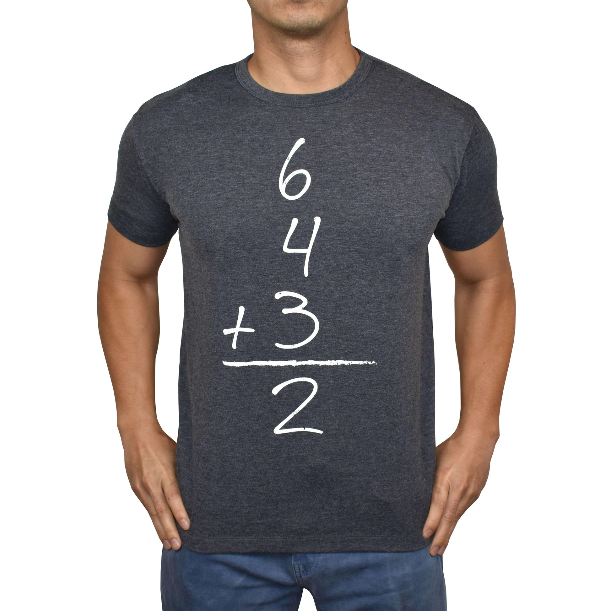 Baseballism Gray t-shirt with a mathematical equation design for a double play. 