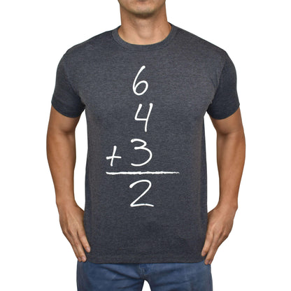 Baseballism Gray t-shirt with a mathematical equation design for a double play. 