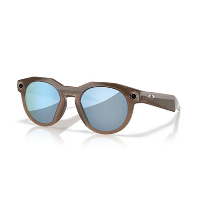 Oakley Meta HSTN Glasses: Prizm Deep Water Polarized Lenses, Brown Smoke Frame