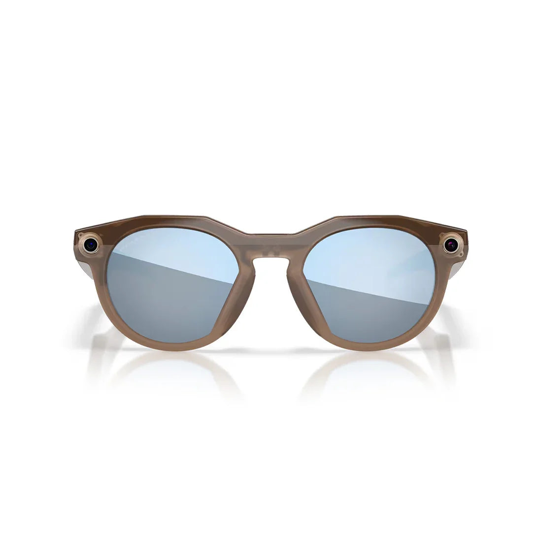 Oakley Meta HSTN Glasses: Prizm Deep Water Polarized Lenses, Brown Smoke Frame