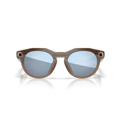 Oakley Meta HSTN Glasses: Prizm Deep Water Polarized Lenses, Brown Smoke Frame
