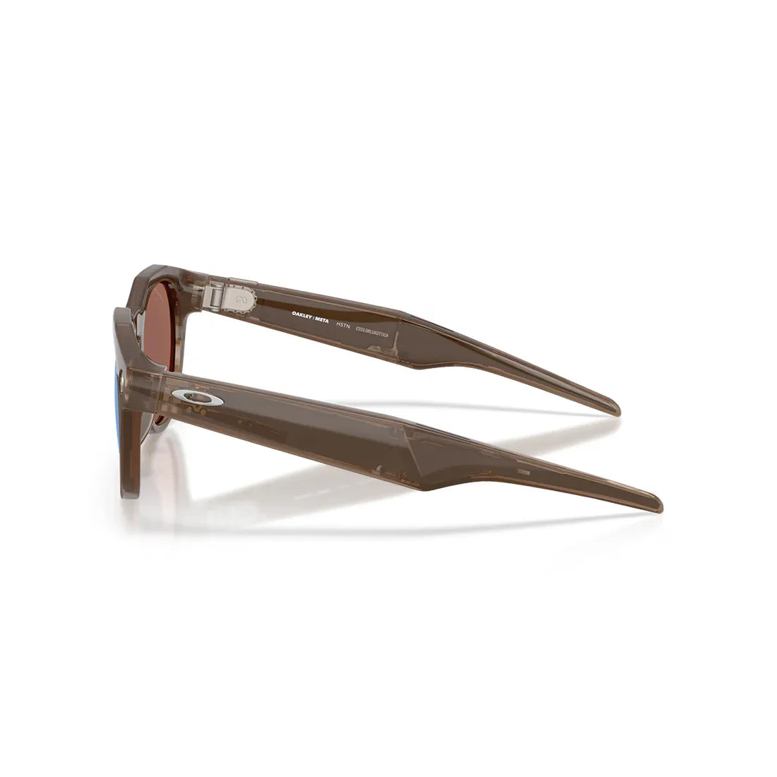 Oakley Meta HSTN Glasses: Prizm Deep Water Polarized Lenses, Brown Smoke Frame
