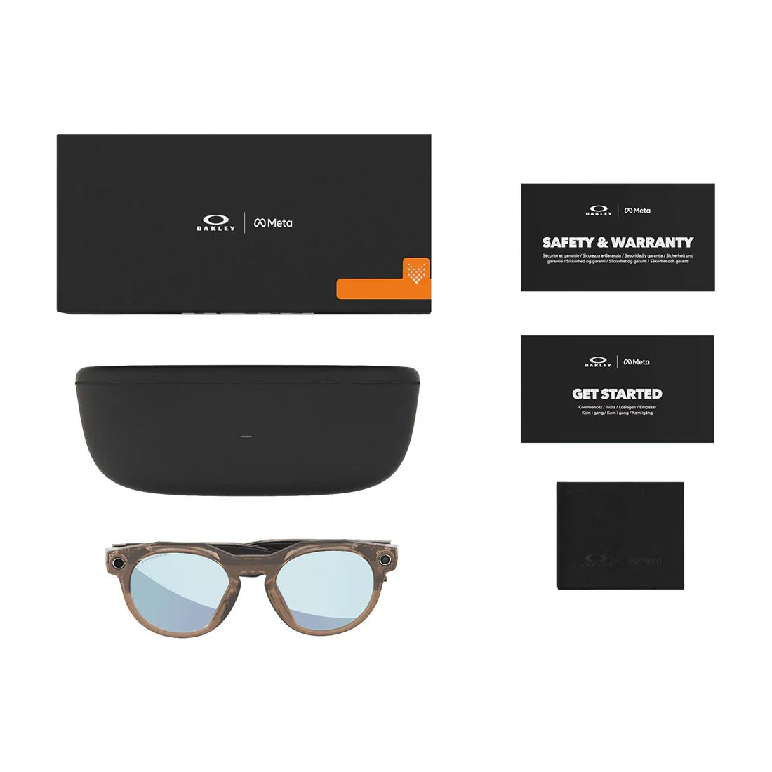 Oakley Meta HSTN Glasses: Prizm Deep Water Polarized Lenses, Brown Smoke Frame