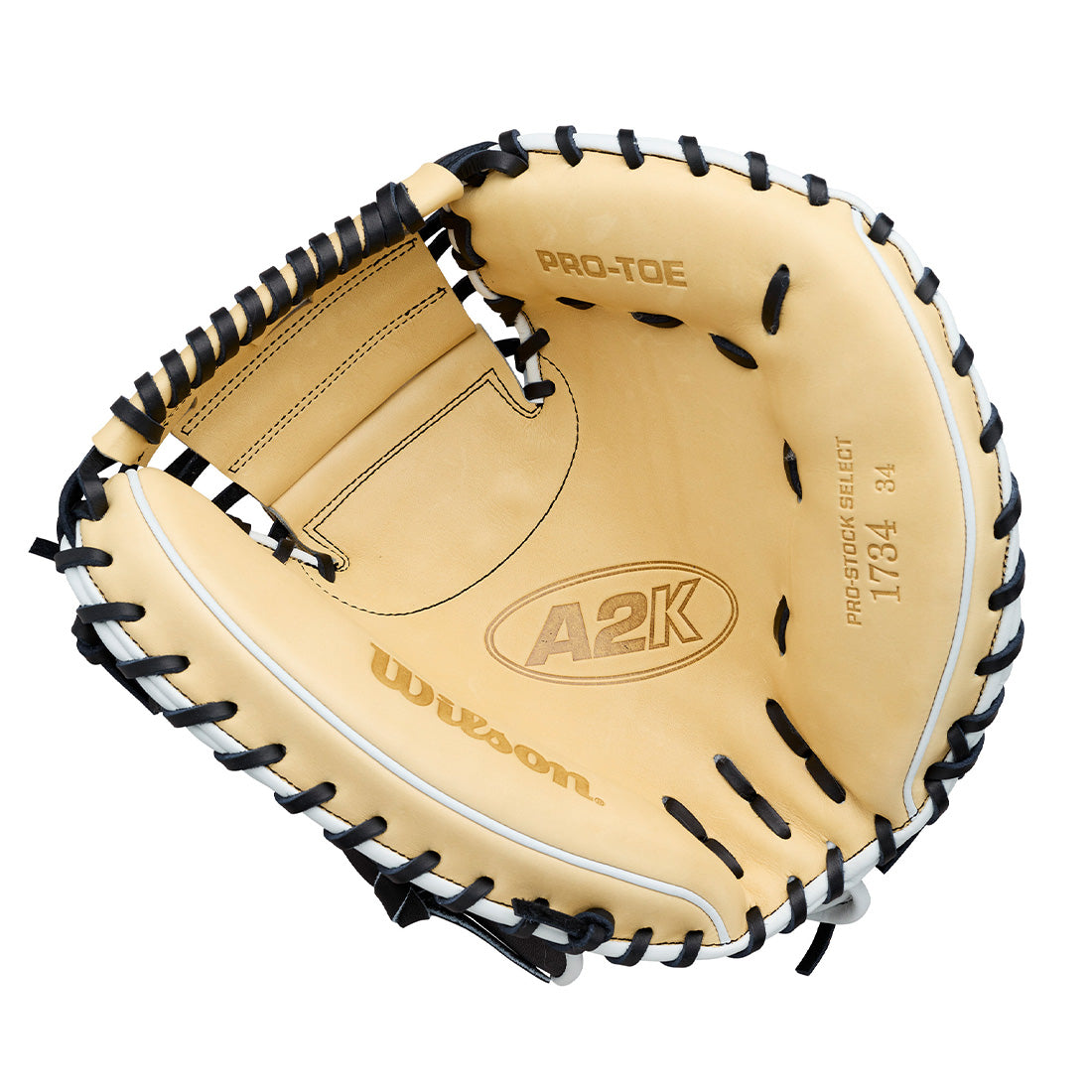2027 Wilson A2K® 1734 34” Baseball Catcher’s Mitt: WBG10701RT34