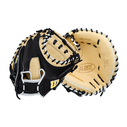 2027 Wilson A2K® 1734 34” Baseball Catcher’s Mitt: WBG10701RT34