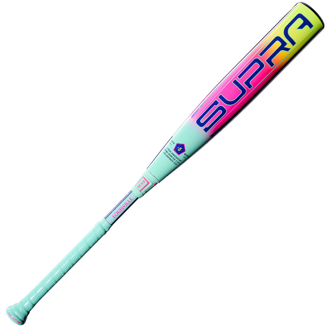 louisville slugger supra apx composite technology barrel sweet spot close up