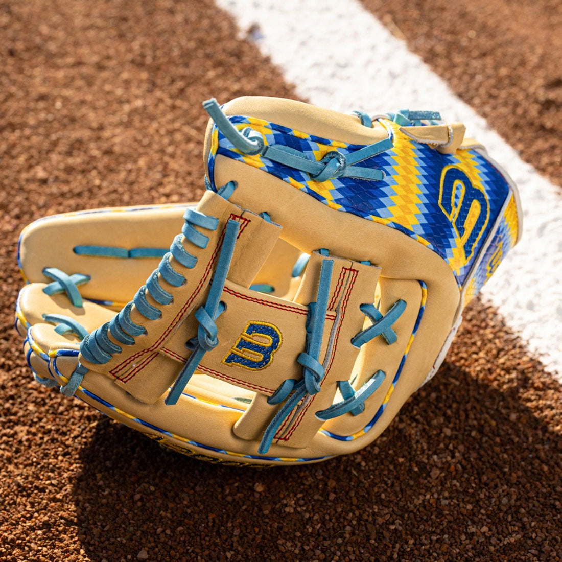Blonde Pro Stock® leather 11.75” glove with SuperSnakeSkin™ design straight from Bobby Witt Jr.’s Chinook Seedery Lemon Pepper Sunflower Seeds
