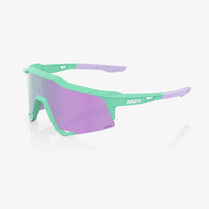 Shop 100% Speedcraft Sunglasses Soft Tact Mint - HiPER Lavender Mirror Lens