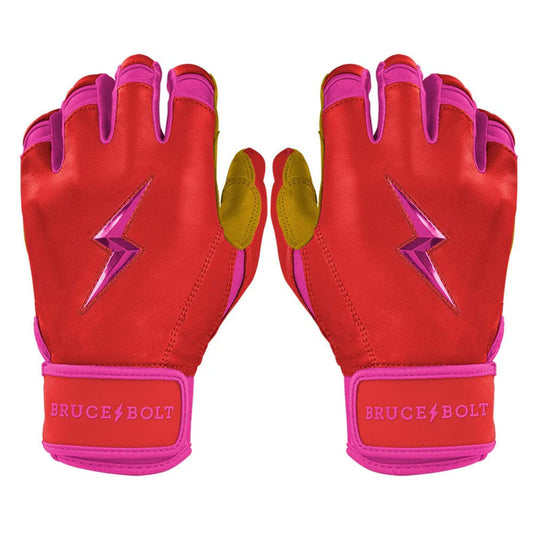 Bruce Bolt Harrison Bader Signature Series Short Cuff Batting Gloves: Pink