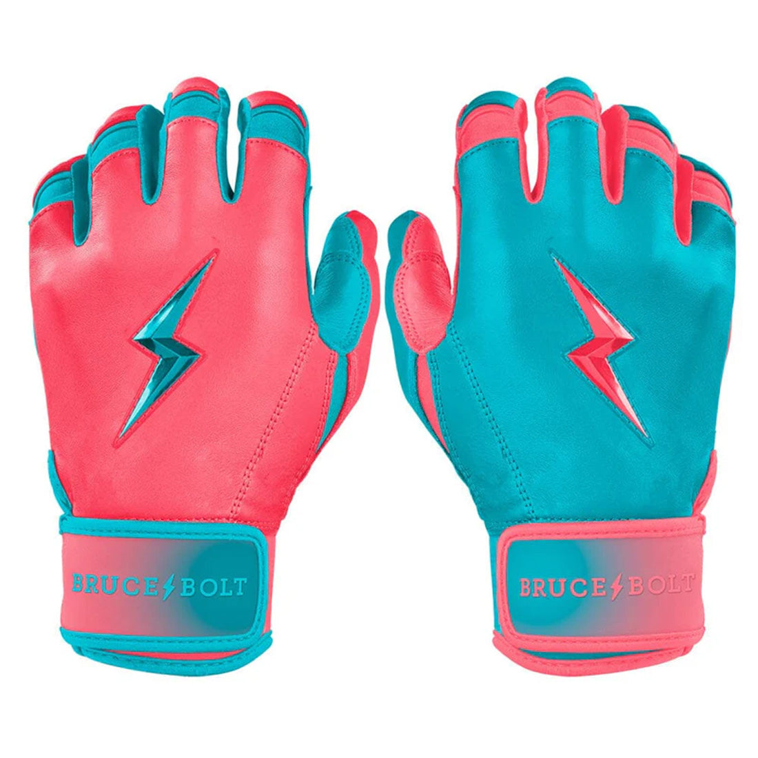 bruce bolt max clark batting gloves pink short cuff leather