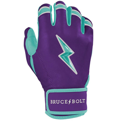 purple teal batting gloves chromatic bolt logo baseball softball
