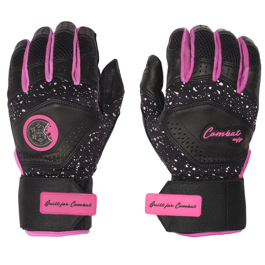 COMBAT MFG Cookie Jar Long Strap Batting Gloves: Black