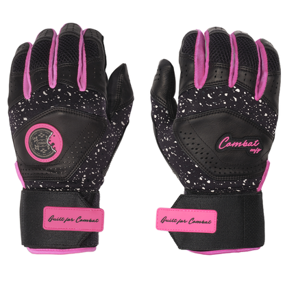 COMBAT MFG Cookie Jar Long Strap Batting Gloves: Black