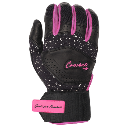 COMBAT MFG Cookie Jar Long Strap Batting Gloves: Black
