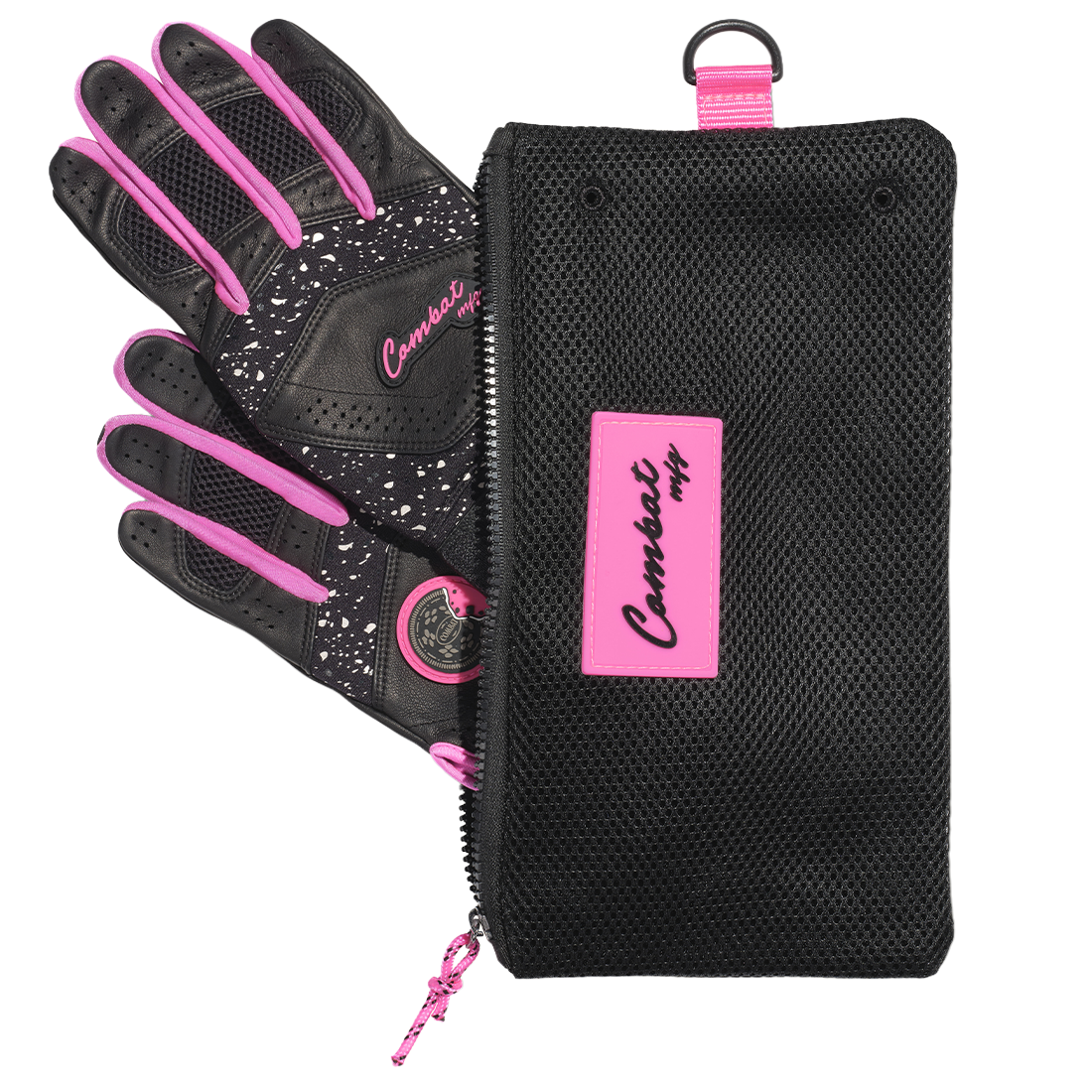 COMBAT MFG Cookie Jar Long Strap Batting Gloves: Black