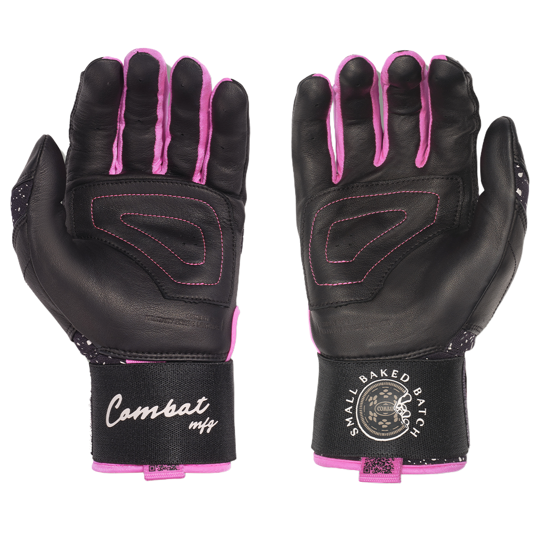 COMBAT MFG Cookie Jar Long Strap Batting Gloves: Black