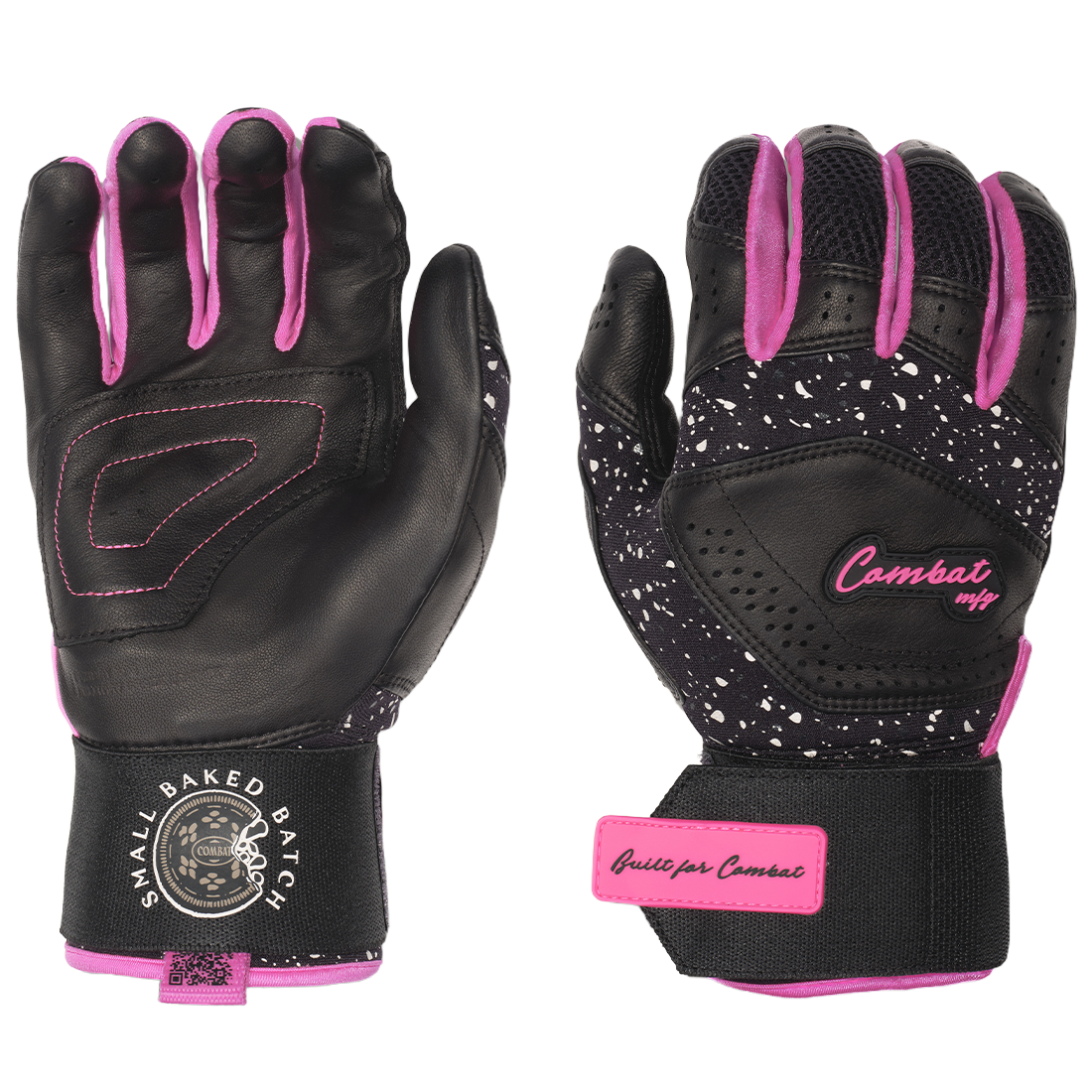 COMBAT MFG Cookie Jar Long Strap Batting Gloves: Black