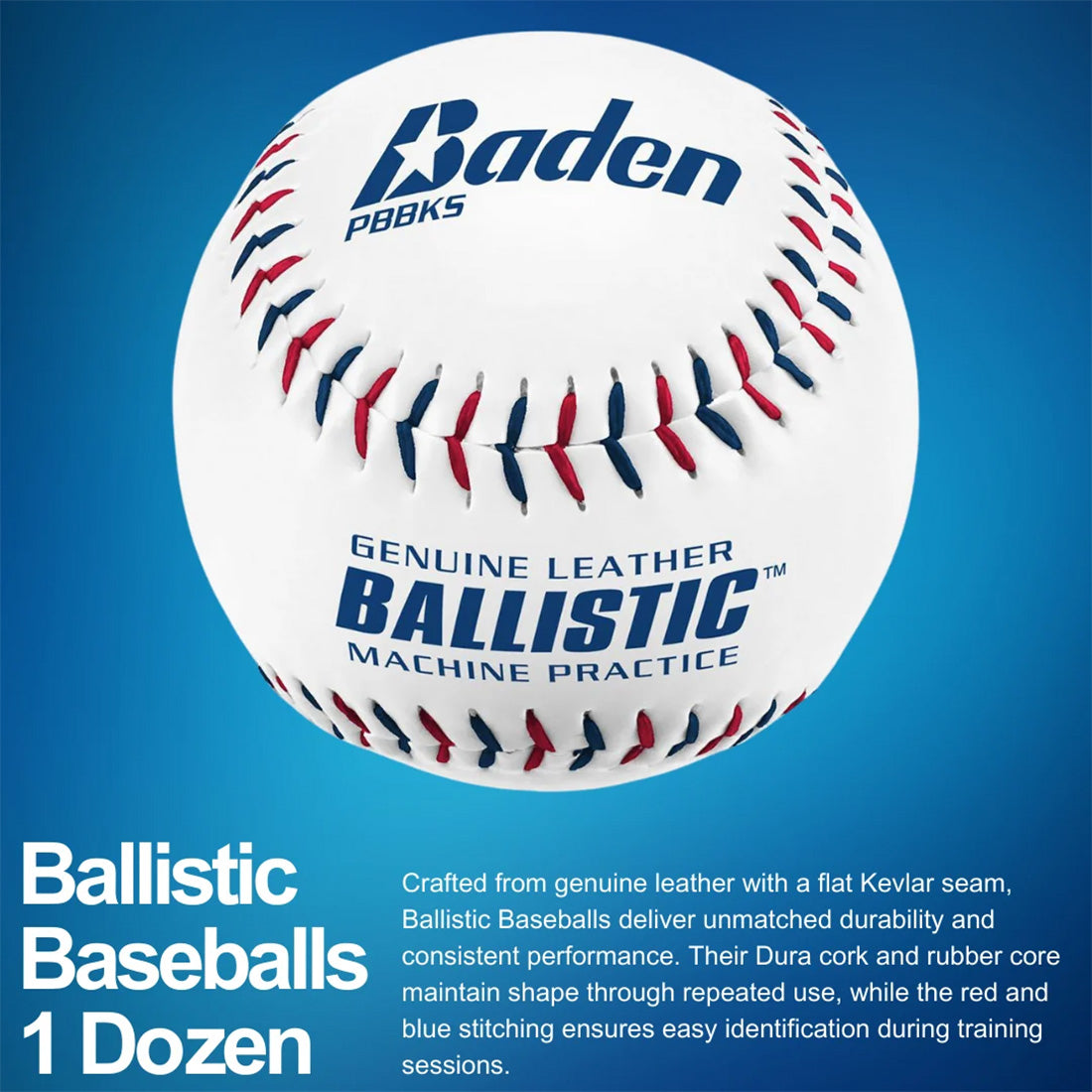 Baden Ballistic Pitching Machine Baseballs -1 Dozen