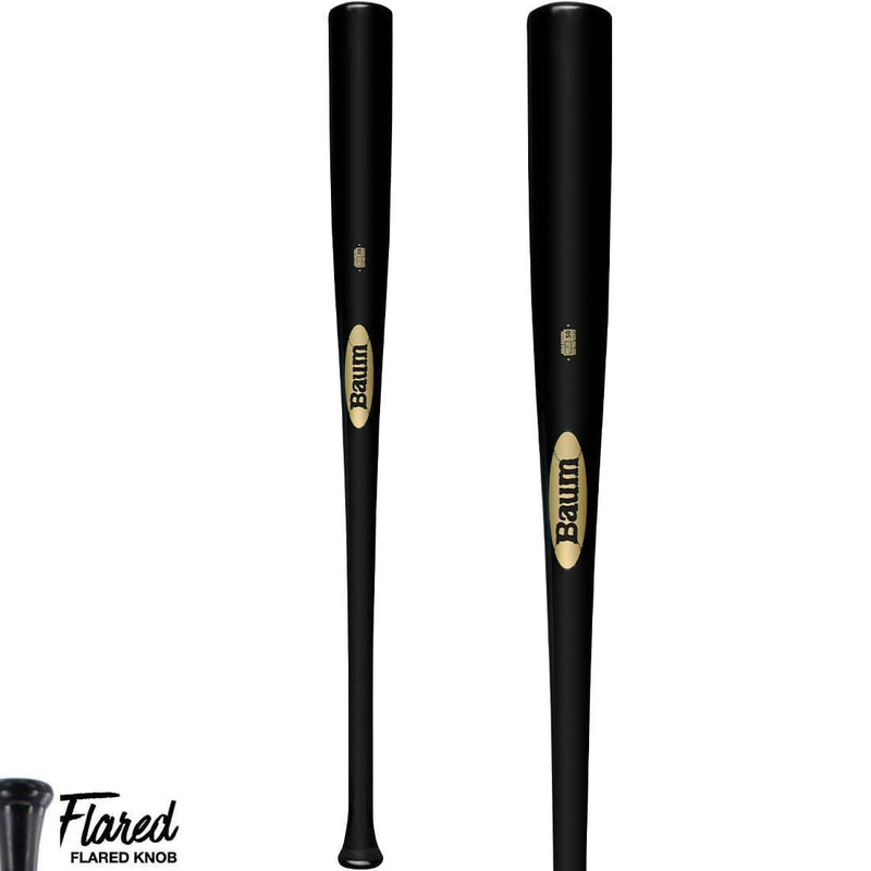BAUM Bat Gold Stock (3) Black Maple Baseball Bat w/ Flared Handle HB