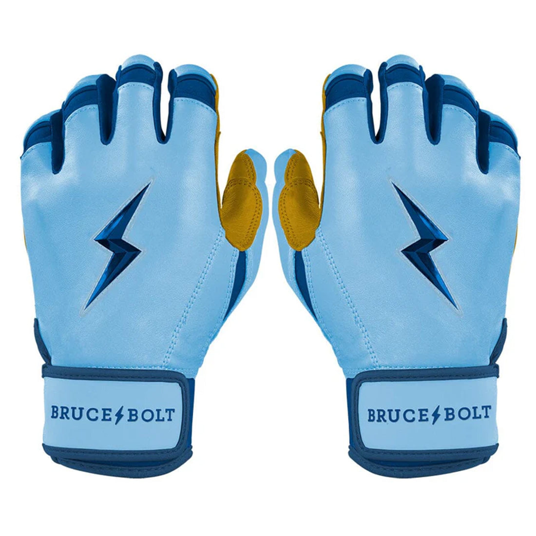 bruce bolt bear series batting gloves carolina blue short cuff leather