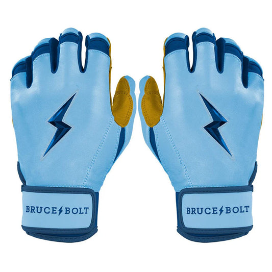Bruce Bolt Bear Series Short Cuff Batting Gloves: Carolina Blue