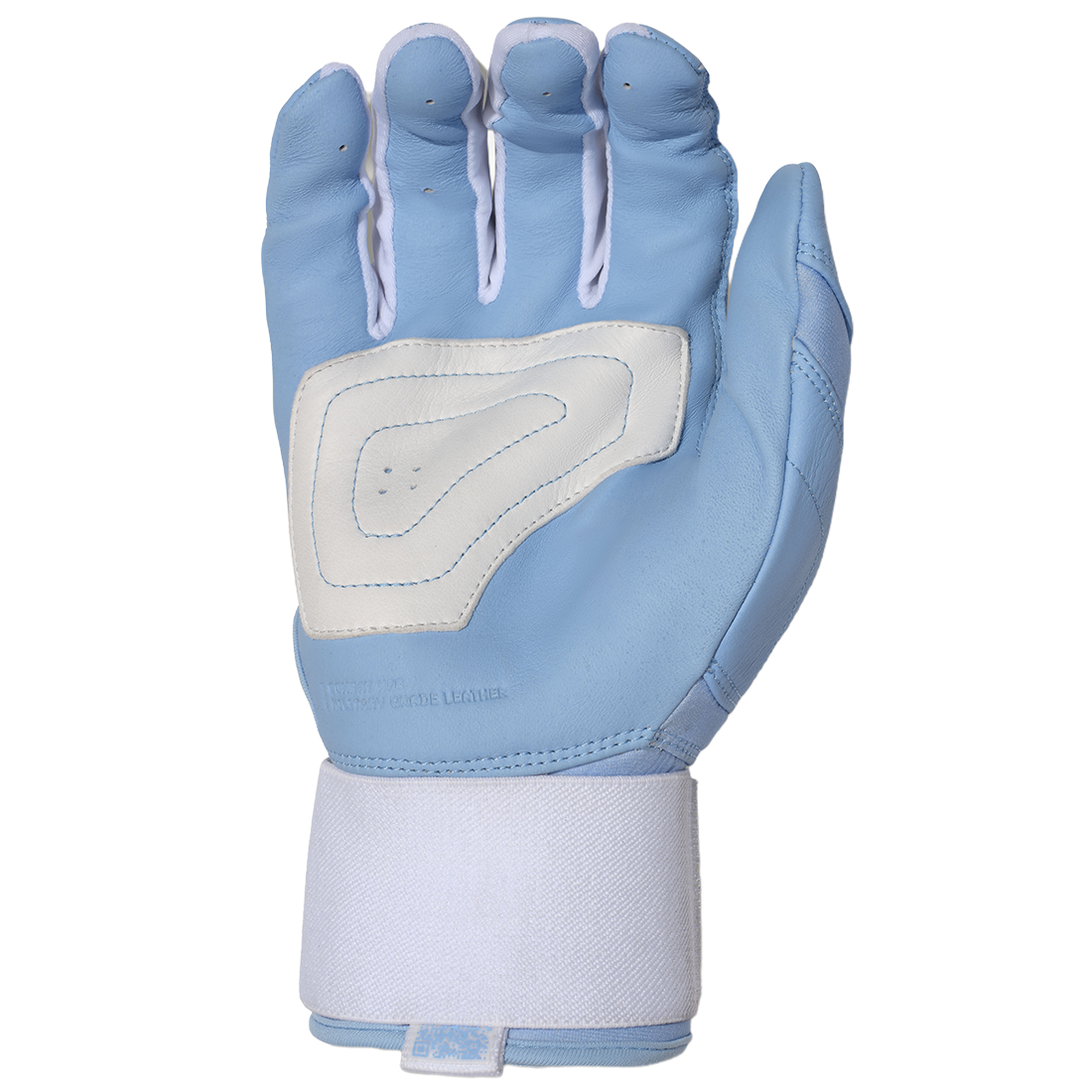 COMBAT MFG Ying Yang Long Strap Batting Gloves: White/Columbia Blue