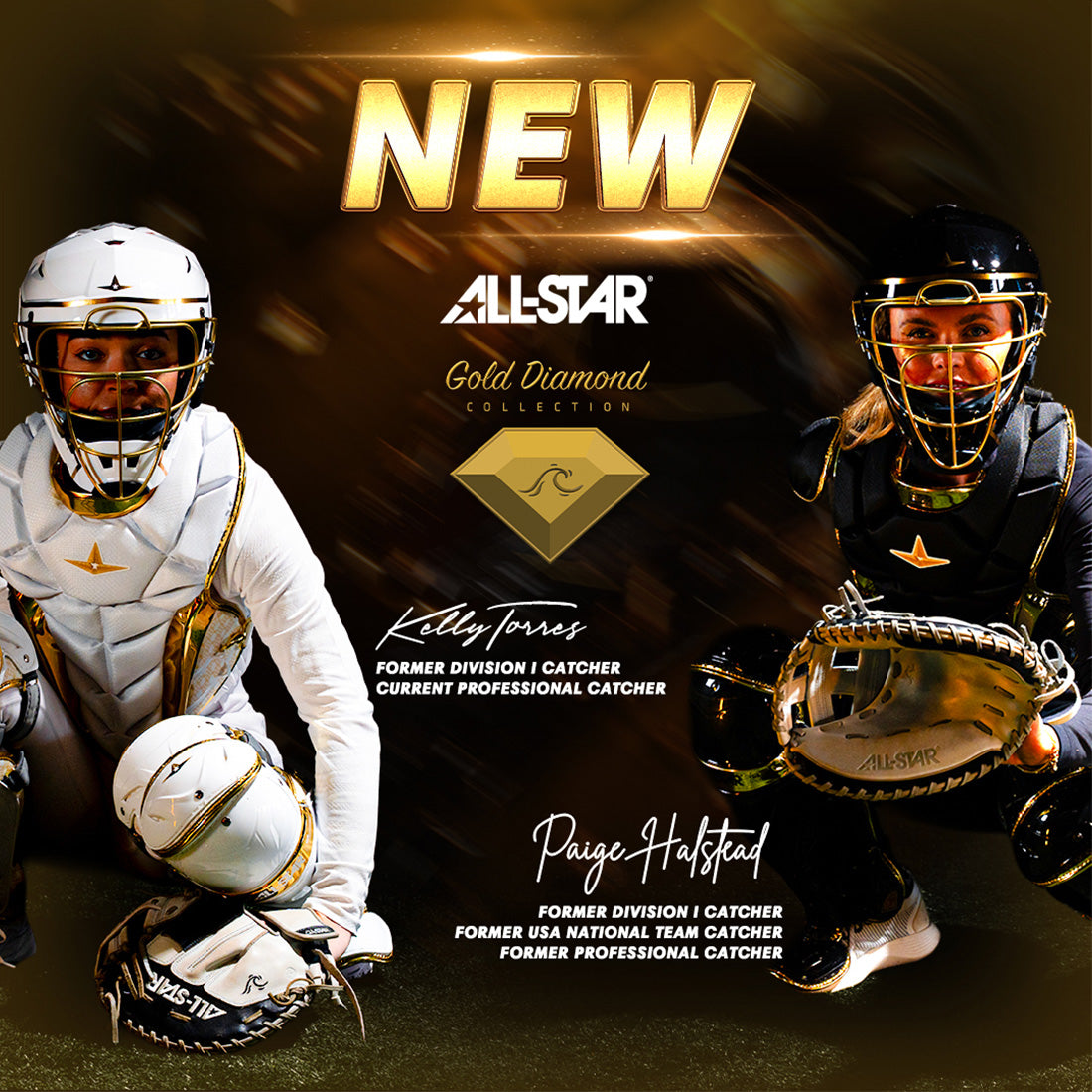 phx gold diamond fastpitch catcher’s gear full set limited edition