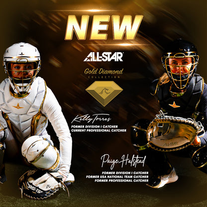 phx gold diamond fastpitch catcher’s gear full set limited edition