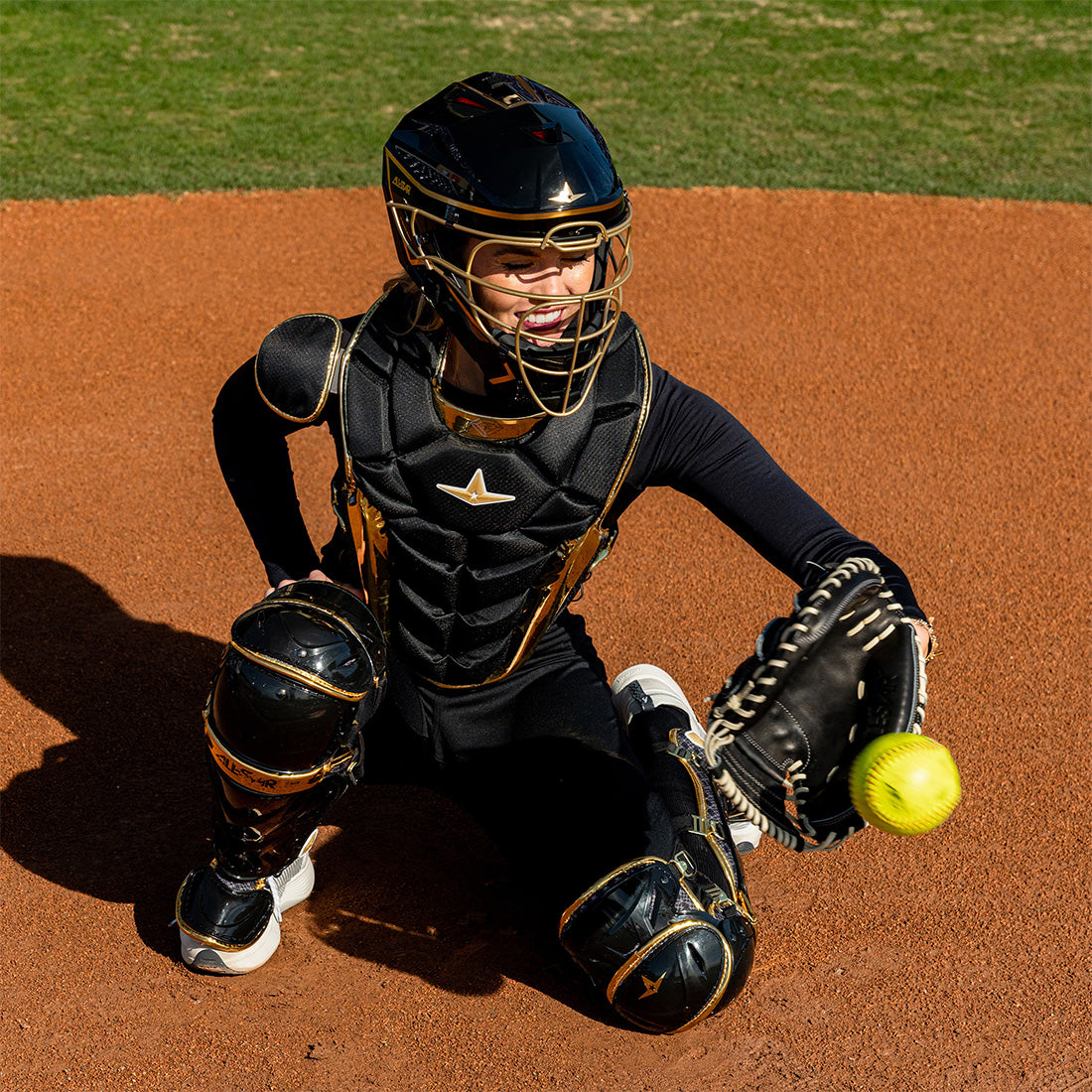 gold mirror all-star fastpitch catcher gear paige halstead edition