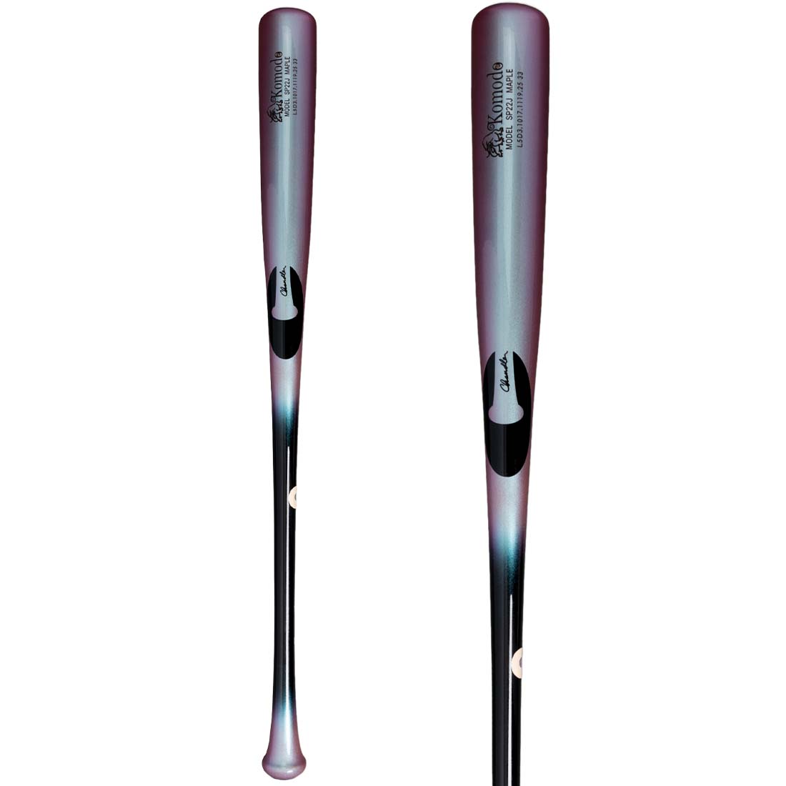 Chandler SP22J Komodo balanced wood baseball bat extra thin handle medium barrel flared knob