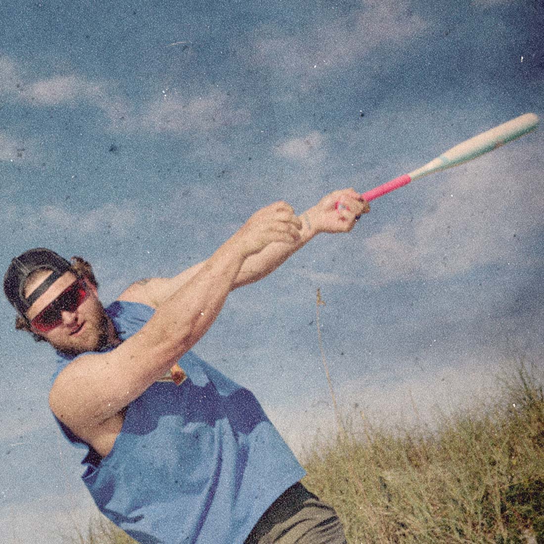 Bradley Jones swinging the new Combat Coastal Slowpitch Bat