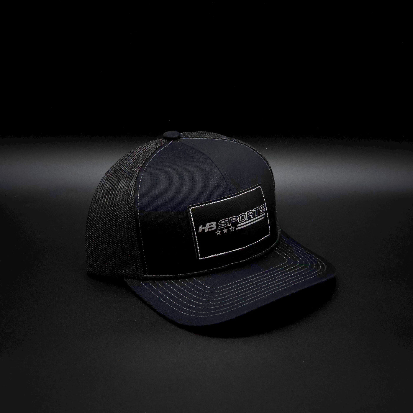 Headbanger Sports Exclusive 104S Contrast Stitch Trucker Snapback Hat:  Black/Silver